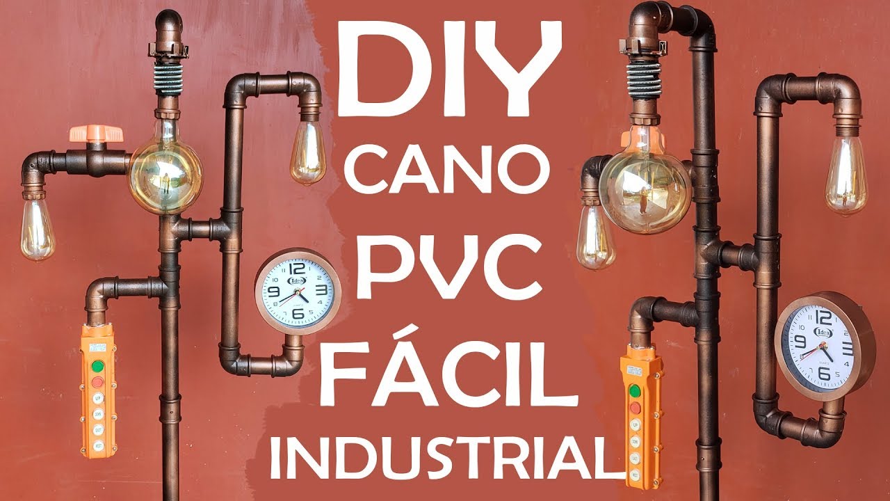 LUMINÁRIA DE PVC ESTILO INDUSTRIAL DIY COMO FAZER LUMINARIA DE CHÃO | AMANDA ALVES 💡