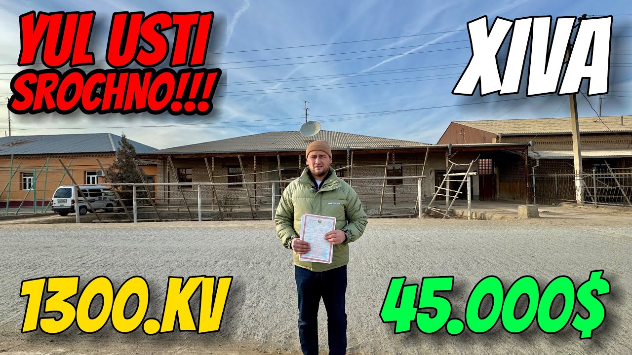 ХИВА🔥АЛ-ХОРАЗИМИЙ МАХАЛЛАДА🔥1300.КВ.М +КУШУМЧА🔥ЕРЛАРИ БН 1600-1700.КВ.М🔥ХОВЛИ ЖОЙ СОТИЛАДИ✅
