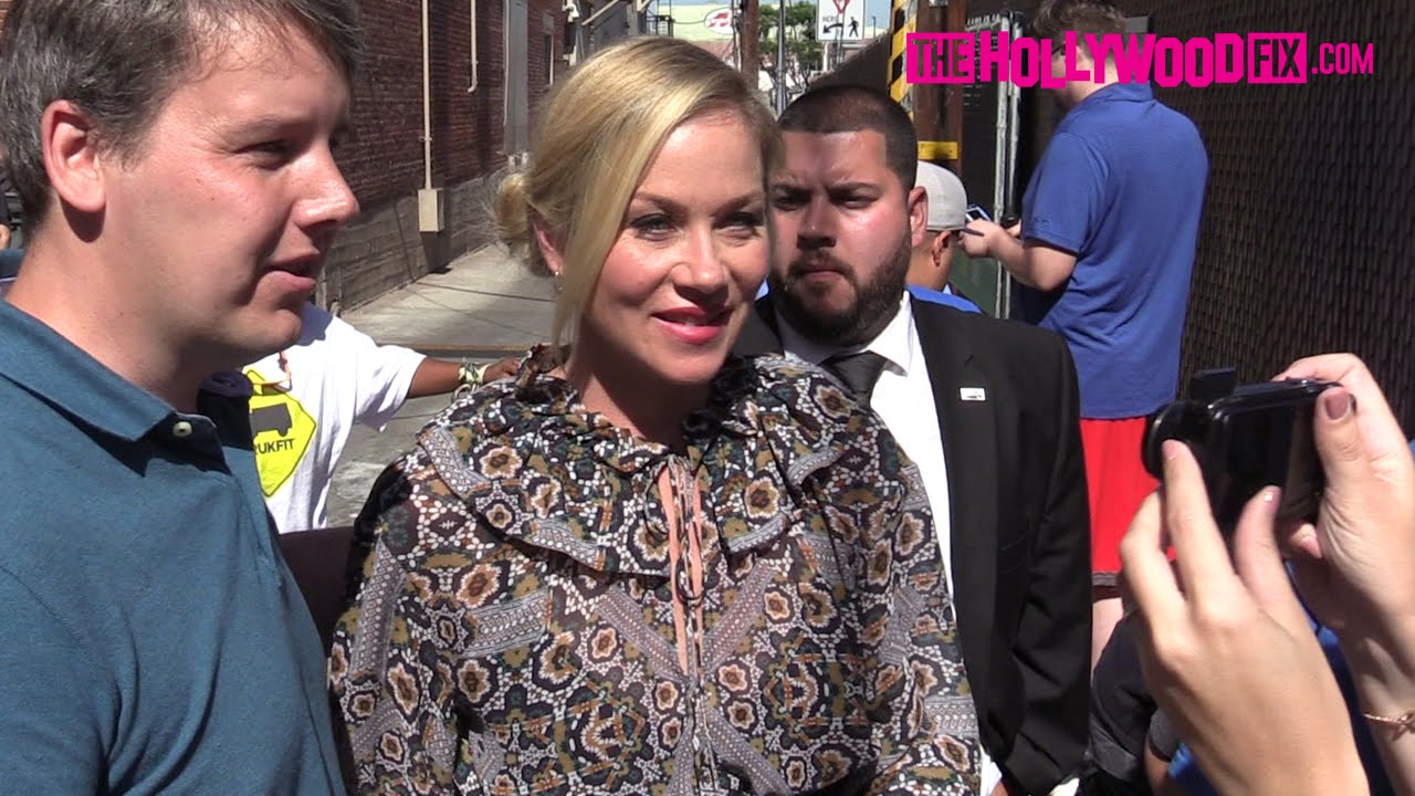 Christina Applegate & Her Daughter Sadie LeNoble Arrive To Jimmy Kimmel Live! & Greet Fans