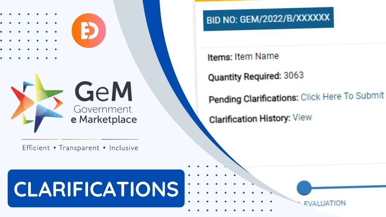 Clarifications on GeM | GeM Clarifications | How to reply to a clarification on GeM Portal - Edafter