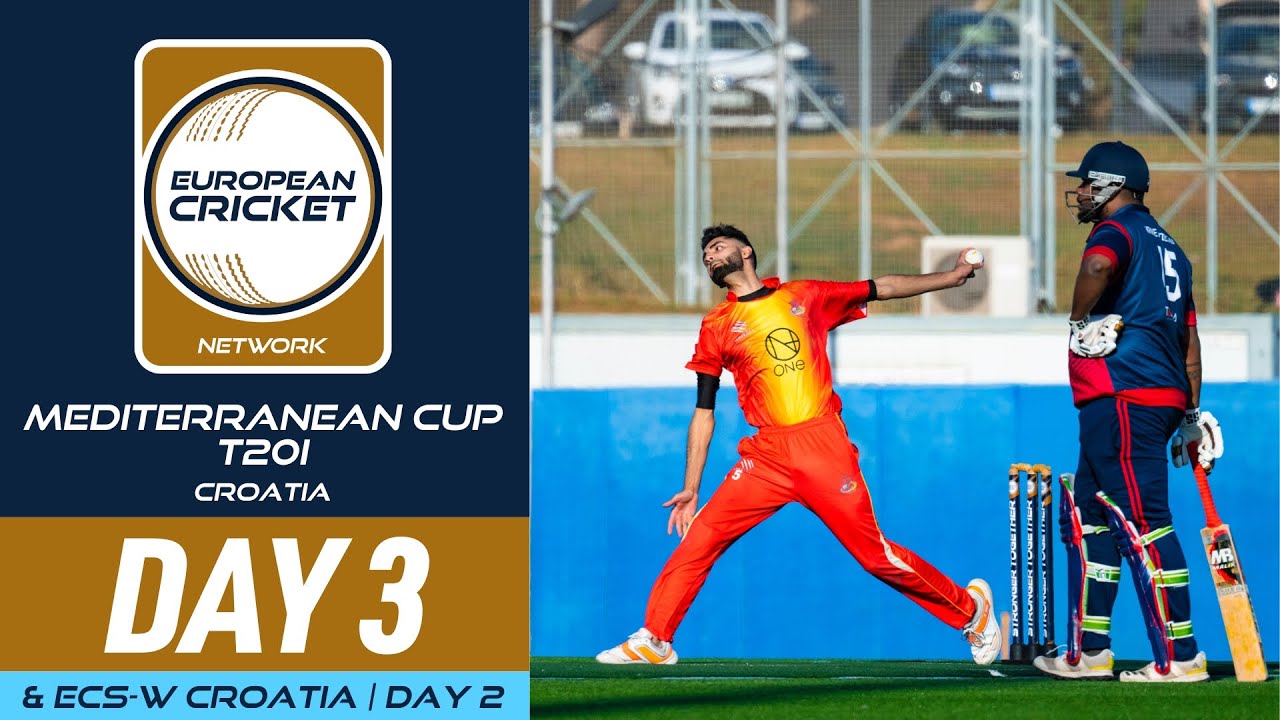 🔴 ECN Mediterranean Cup T20I & ECS-W Croatia, 2024 | Day 3 | 4 Aug 2024 | Live International Cricket