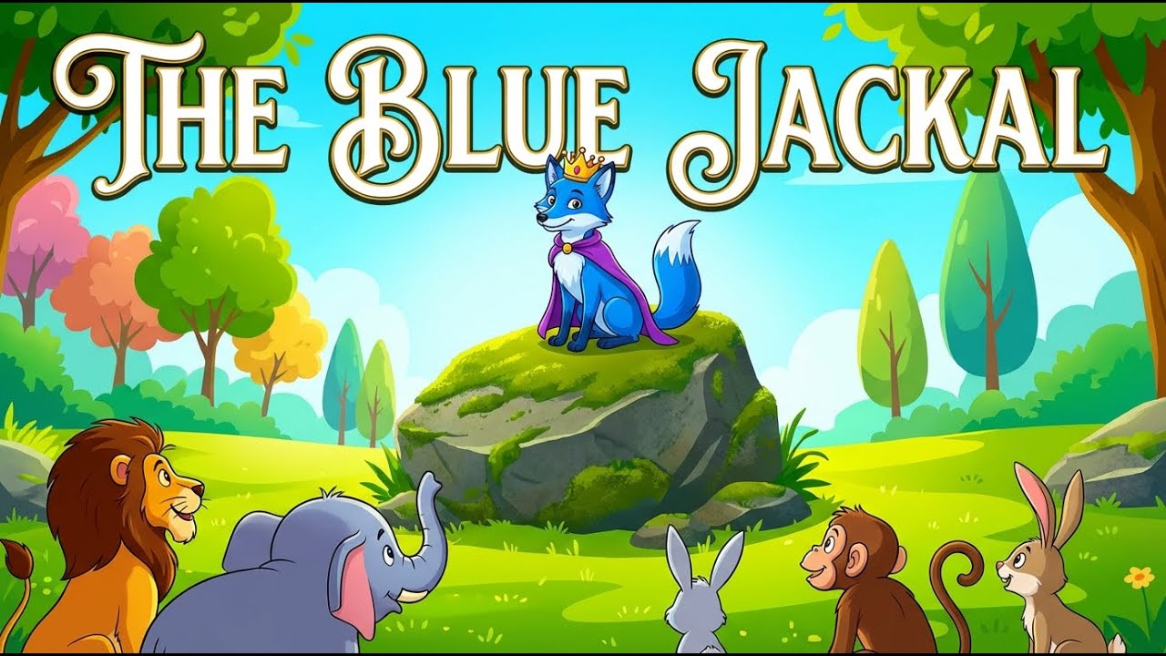 The Blue Jackal | Clever Fox Story for Kids | Animated Kids Story With Lesson | The Lazy Blue Fox