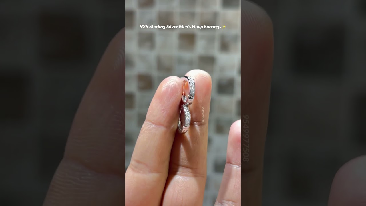 925 Sterling Silver Men&rsquo;s Hoop Earrings !! #silverearrings #studsearrings #silverstyle #925silver