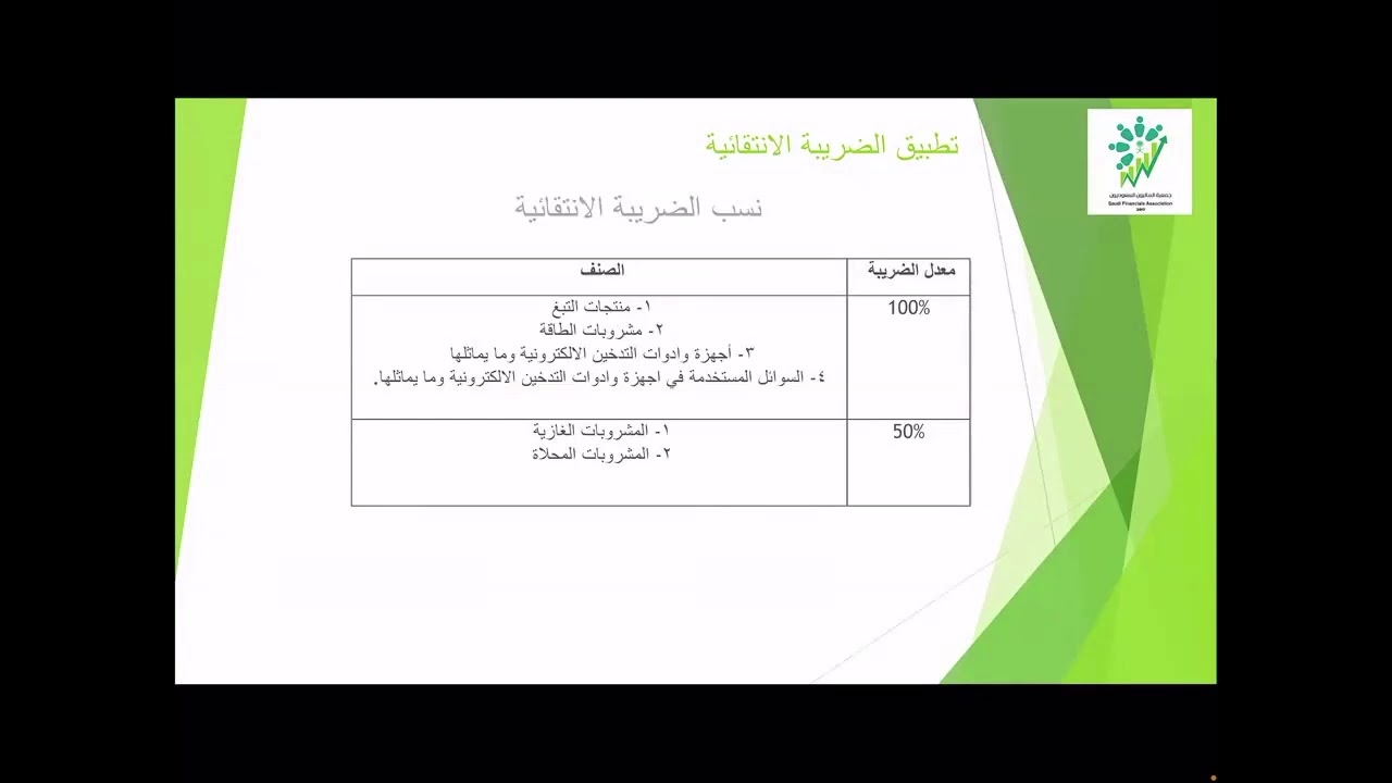 الضريبة الانتقائية في المملكة العربية السعودية