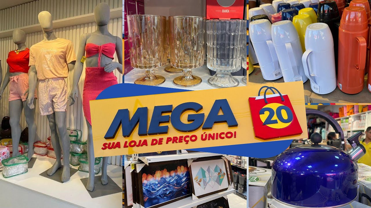 MEGA 20 /  PREÇO ÚNICO DE 20 REIAS  / UTILIDADES, ELETRÔNICOS, PANELAS, ROUPAS E CAMA, MESA E BANHO