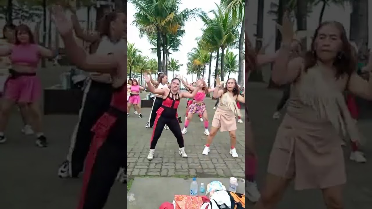 Zumba aerobics by the bay w/boys on groove💃