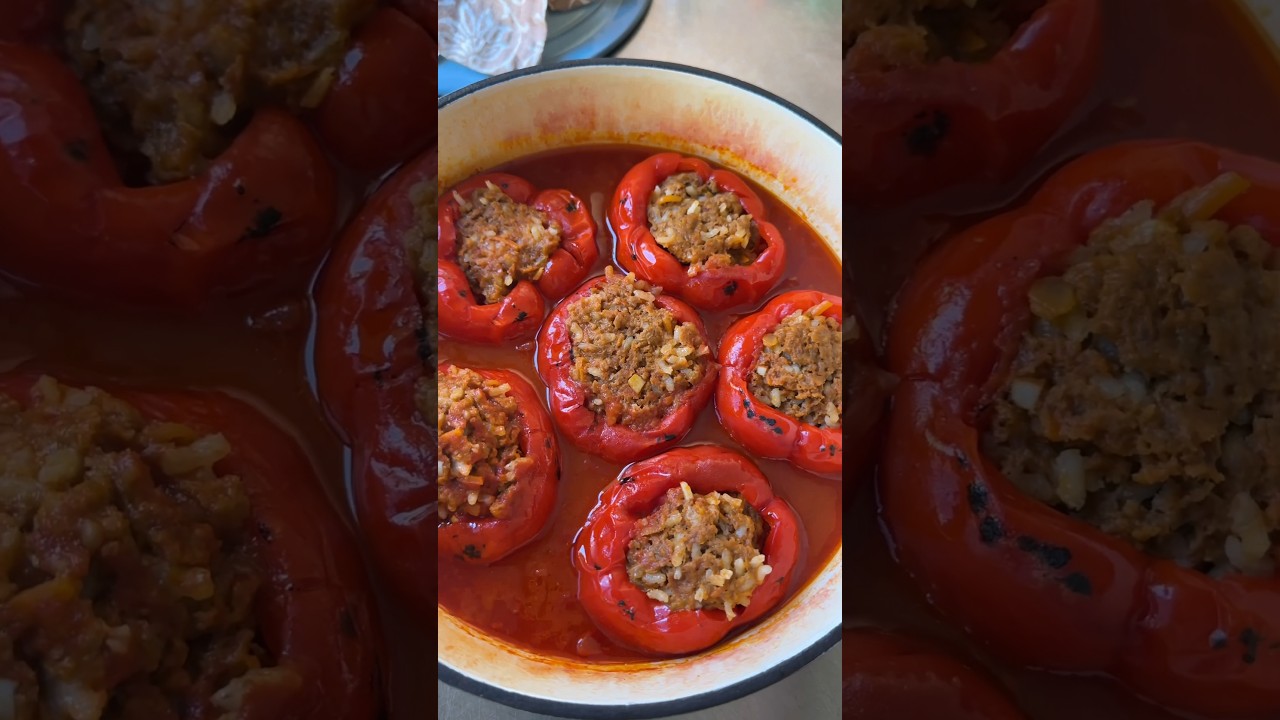 Old Fashion Stuffed red Peppers   #short