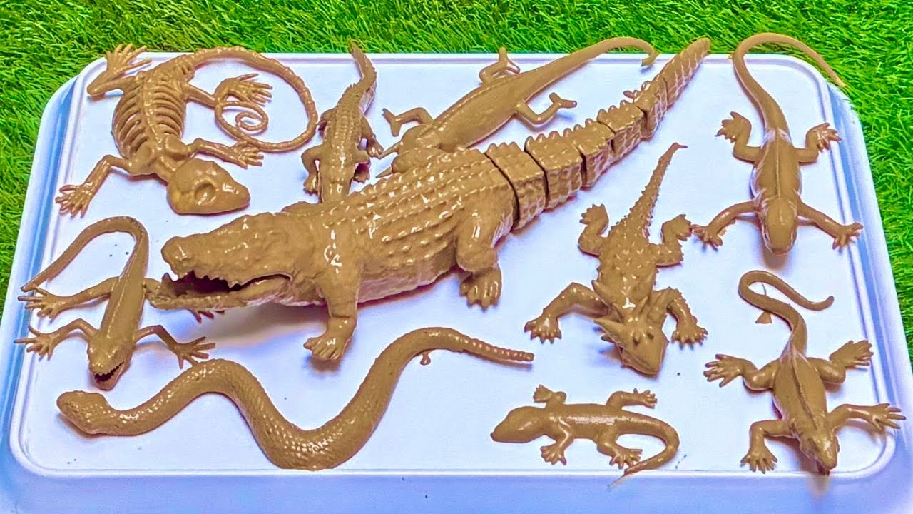 Wild Reptile Showdown: Big Crocodile vs Giant Lizard in a Savage Battle
