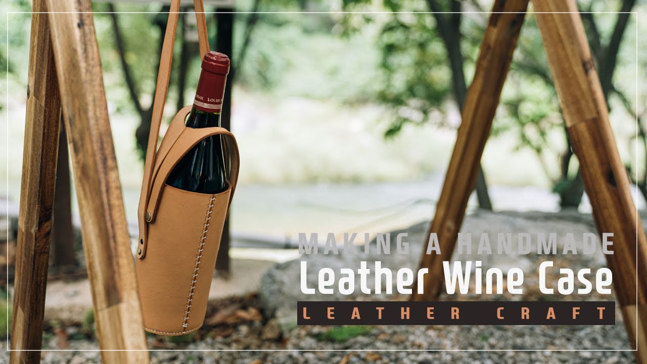 36. Leather Wine Case  / 가죽 와인 케이스 / Leather craft PDF / 가죽공예 패턴 / ASMR / ENG_SUB /