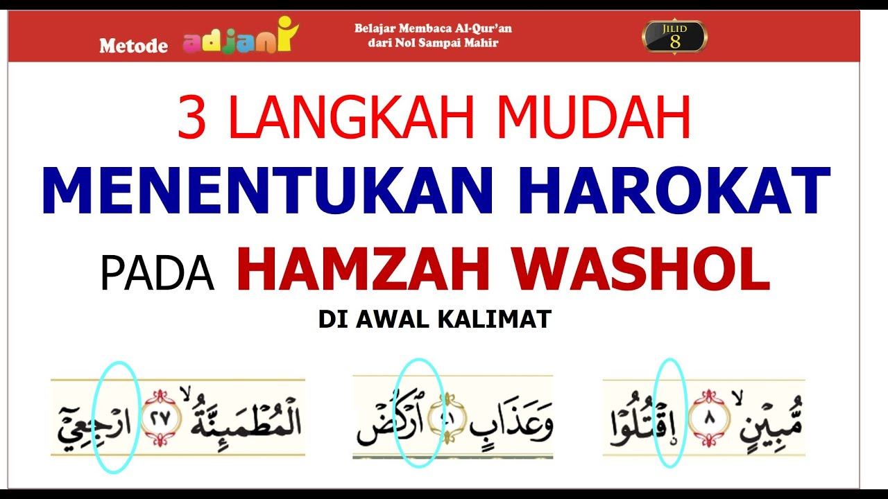 Cara memberi harokat pada hamzah washol