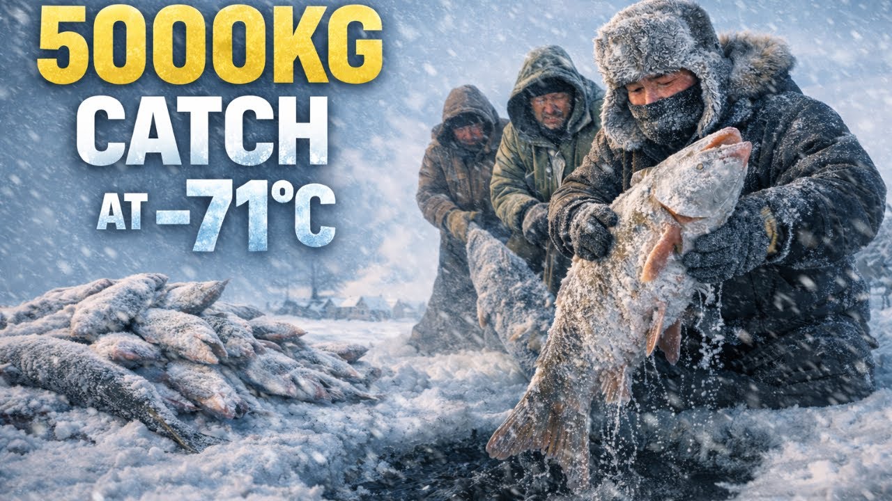 5000kg Ice Fishing Feast in −71°C Yakutia — How an Entire Village Eats in Extreme Cold