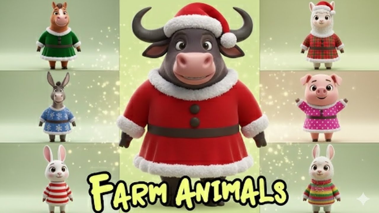 Christmas Farm Animal Sounds Song | Animals and Farm Song for Kids - Fun Nursery Rhymes