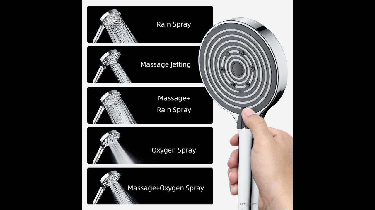 2886 5 Setting High Pressure Shower Head with Handheld