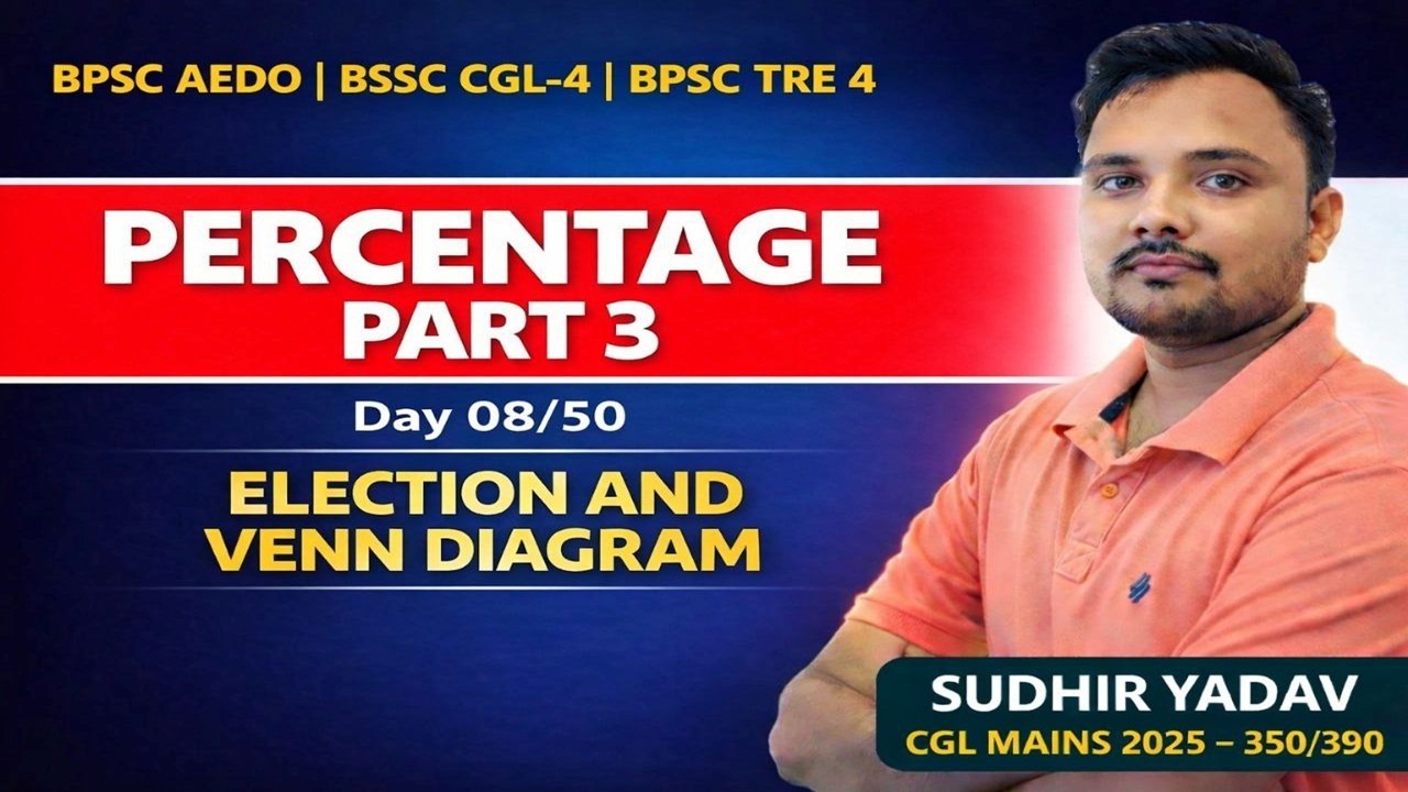 Percentage Election and Venn Diagram questions| BPSC AEDO and TRE 4| BSSC CGL-4| SSC GD 2026|#bpsc