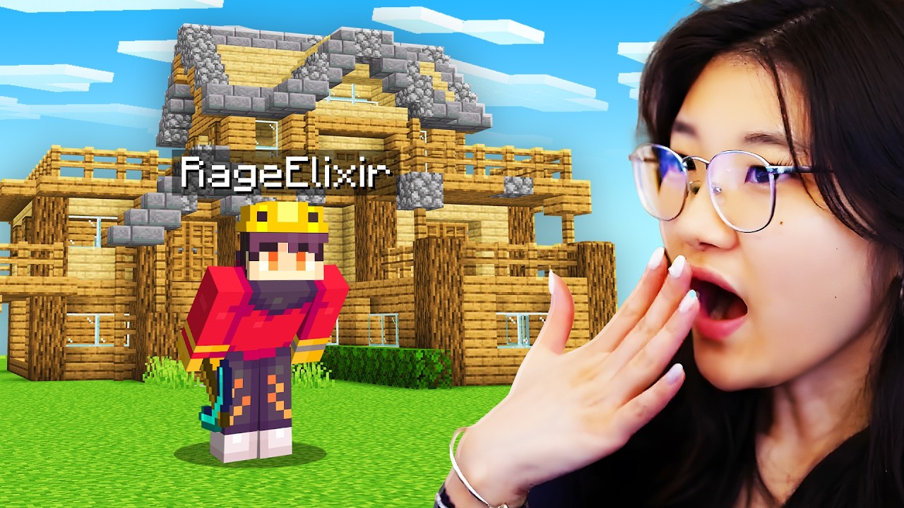 My Girlfriend REACTS to My SECRET Minecraft World!
