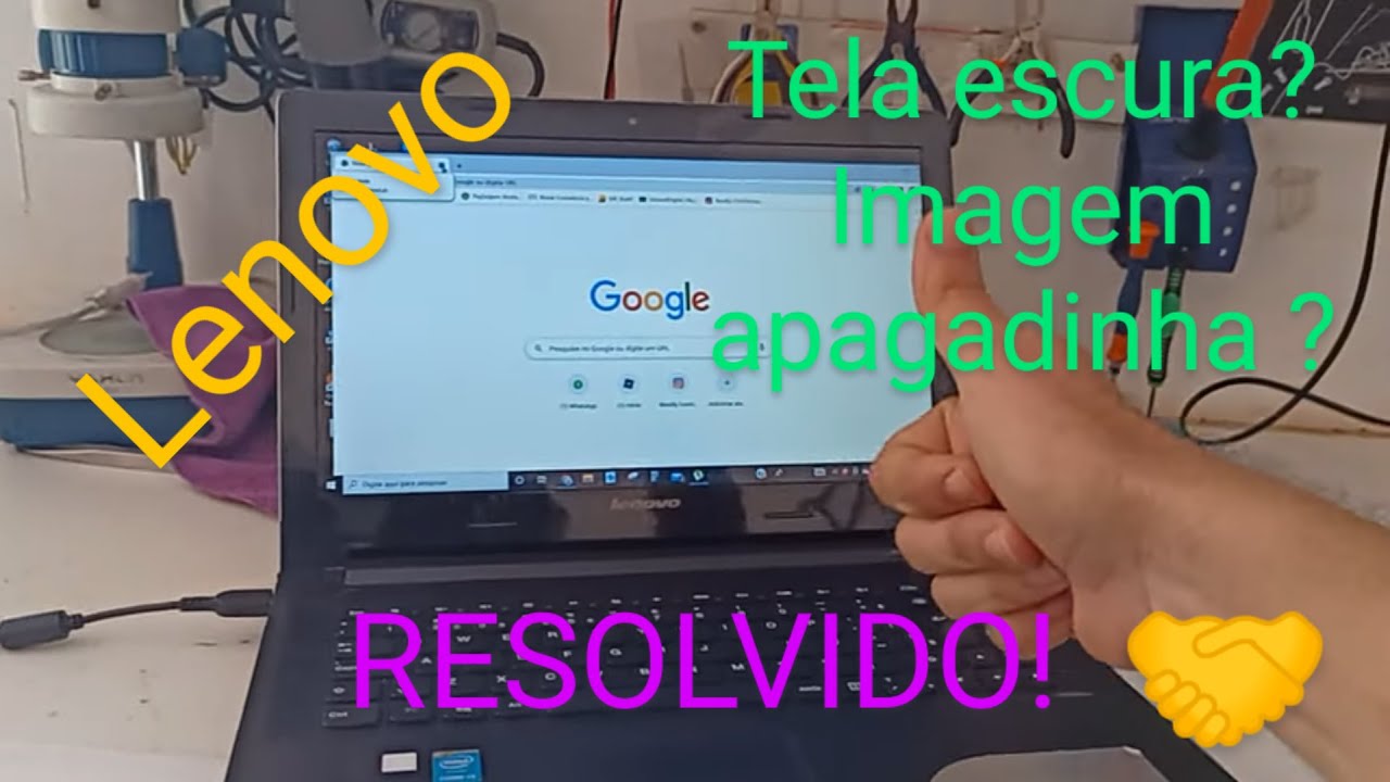 Notebook Lenovo G40-80 modelo 80JF, liga mas não acende a tela imagem apagada no fundo. resolvido 👍