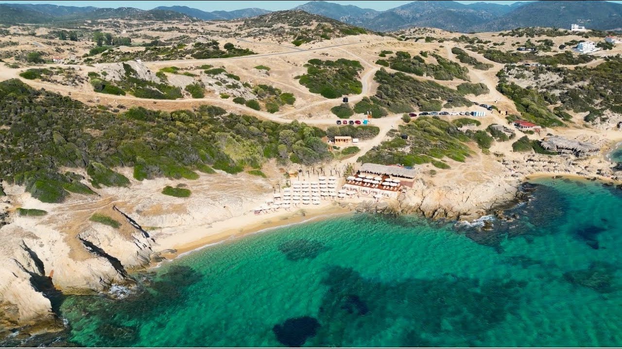 4k Golden Beach 🏝️  Tigania Sithonia  🇬🇷 GREECE #beach  #sithonia #greece Drone Dji Mini 3 PRO