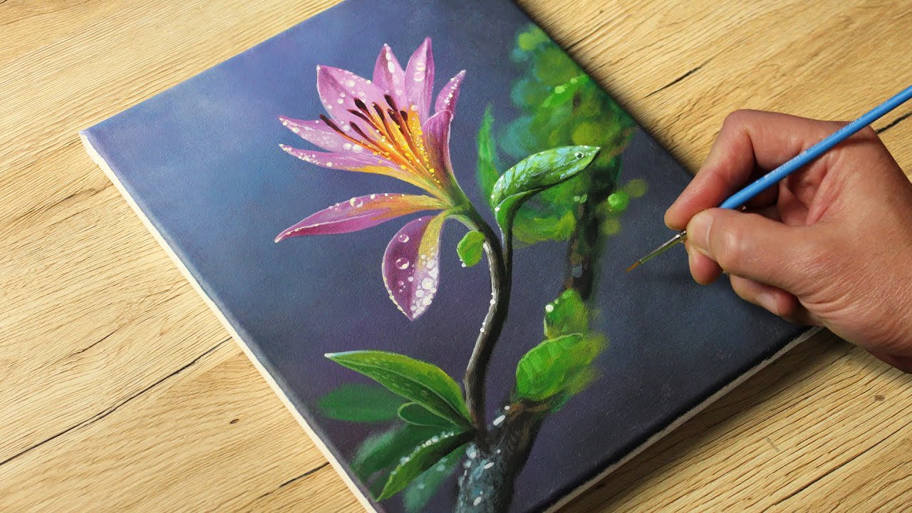 Realistic Floral Acrylic Painting / Vadym art