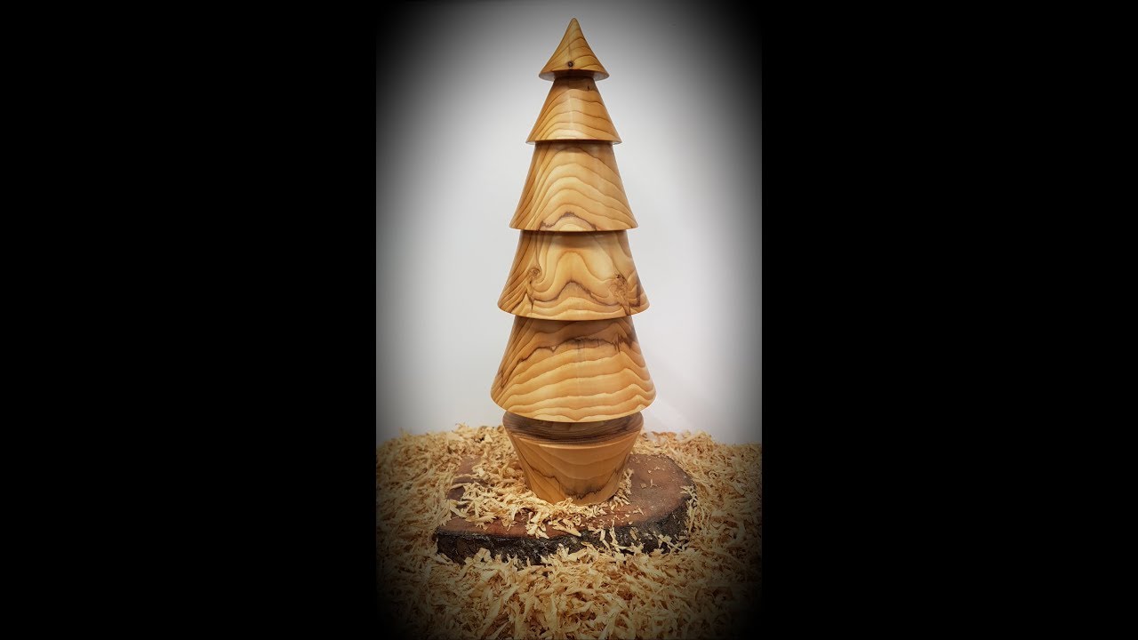 Woodturning - Yew Log to Christmas Tree