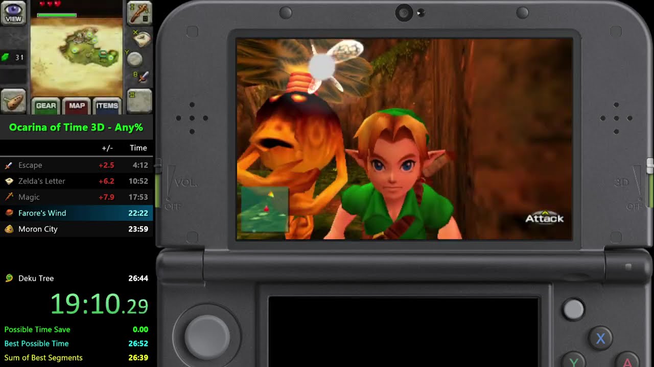 The Legend of Zelda: Ocarina of Time 3D - New 3DS XL - Any% in 27:15 by JTown2909