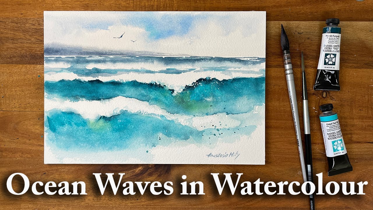 Ocean Waves in Watercolour | A Quick Exercise in Painting Water | Sea Watercolour Sketch