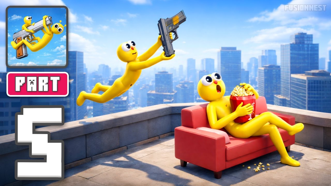 Flip Beat: Ragdoll Gun Shooter - Gameplay Walkthrough Part 5 - Air Flips Gun Fury (iOS, Android)