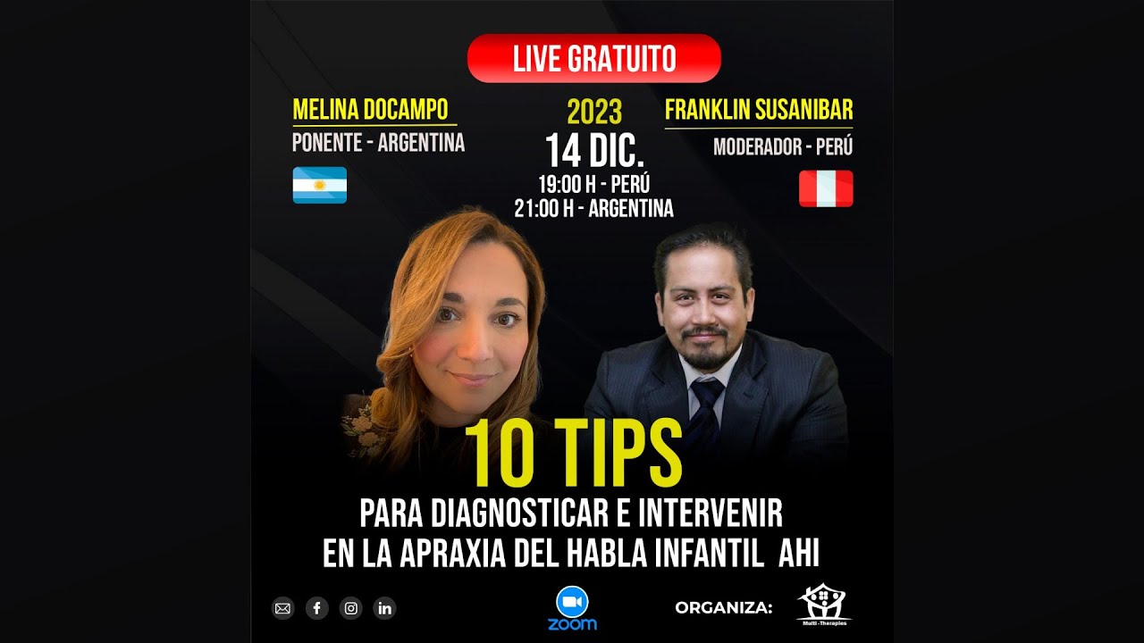 Live Gratuito: 10 TIPS para diagnosticar e intervenir en la apraxia del habla infantil - AHI