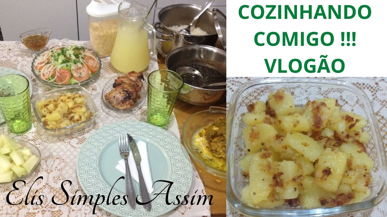 BATATA AO ALHO, FRANGO NA AIR FRYER, COZINHANDO COMIGO, VLOGÃO...