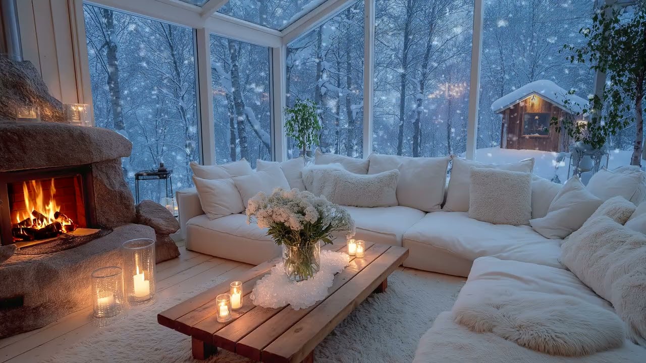 HAPPY NEW YEAR 2026 🎉 10 Hours Winter Piano Music | Cozy Fireplace & Snow Outside for Relaxation ❄️