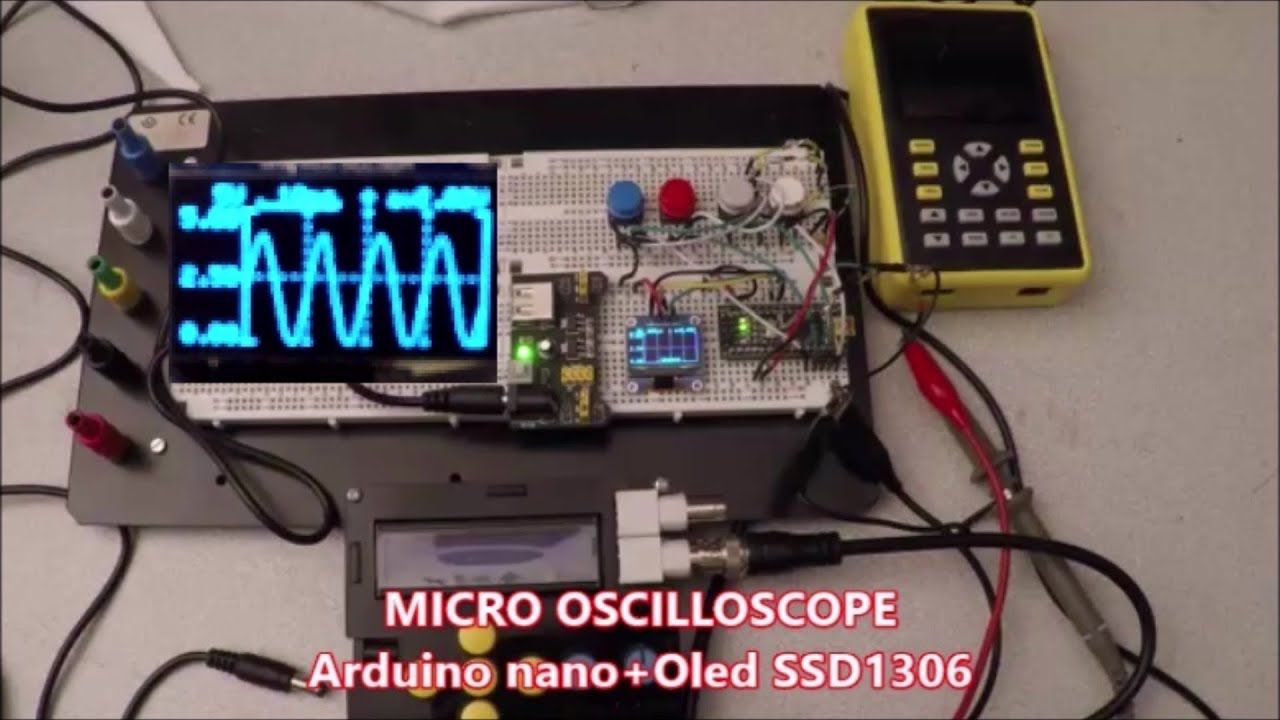 montage et test mini oscilloscope a base d'arduino nano et oled ssd1306