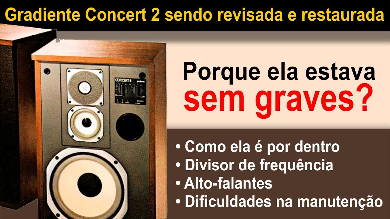 Caixa Gradiente Concert 2 sendo revisada e restaurada - Porque ela estava sem graves?