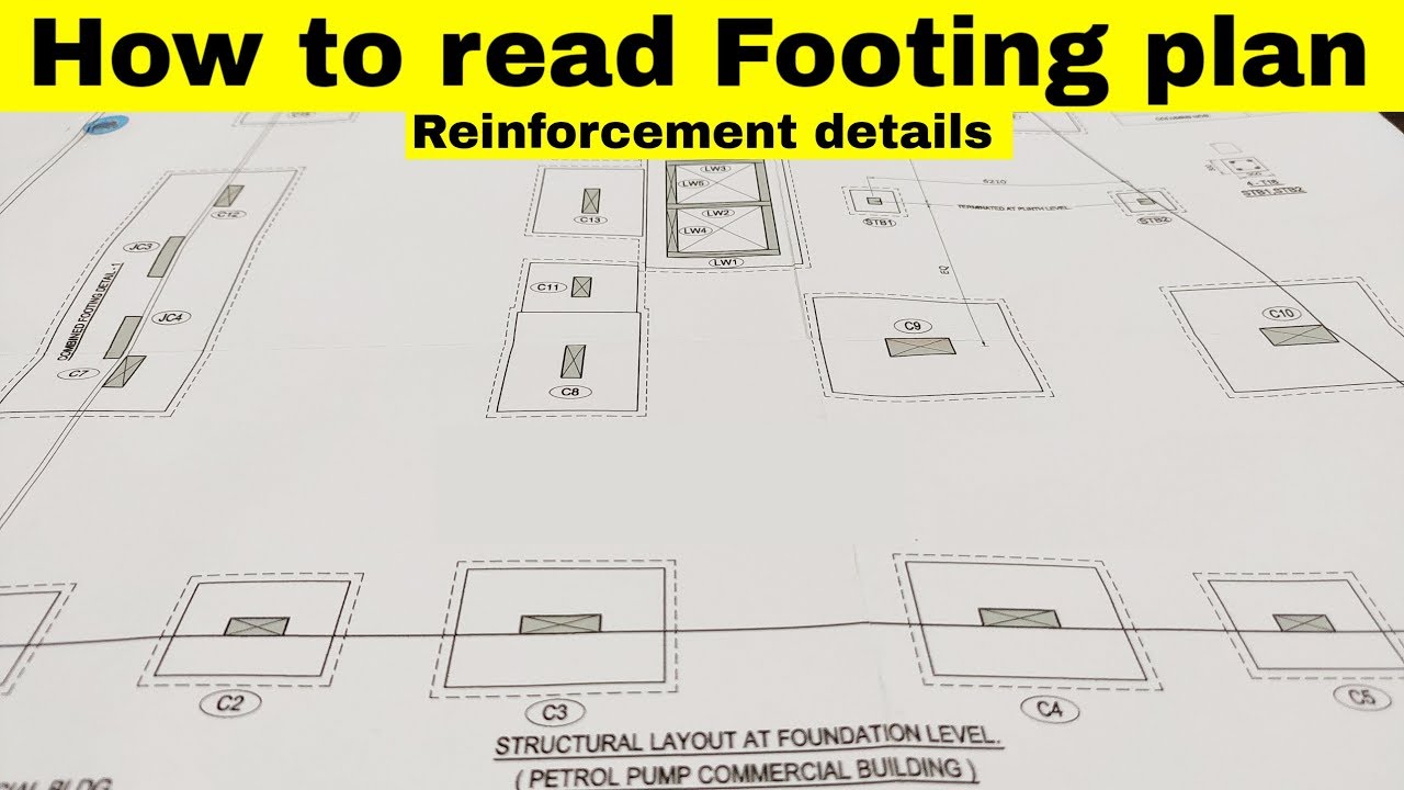 How to read footing plan | Reinforcement details of Commercial building