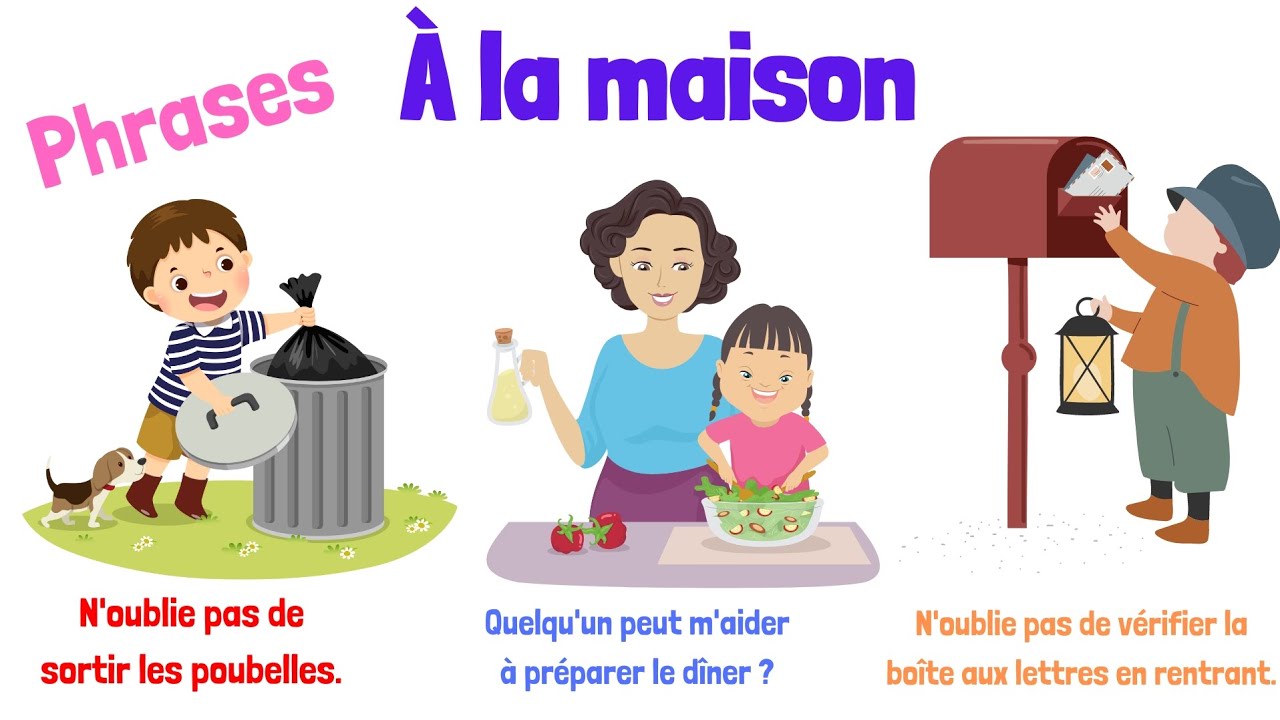 Apprendre des phrases à utiliser à la maison.
