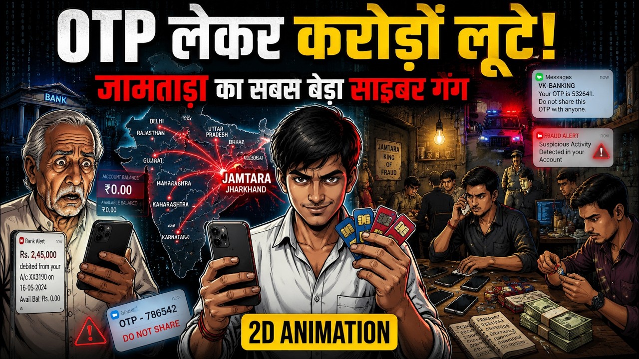 Jamtara Phishing Scam: The Terrifying Game of OTP Fraud and Cyber Gangs | 2D Animation