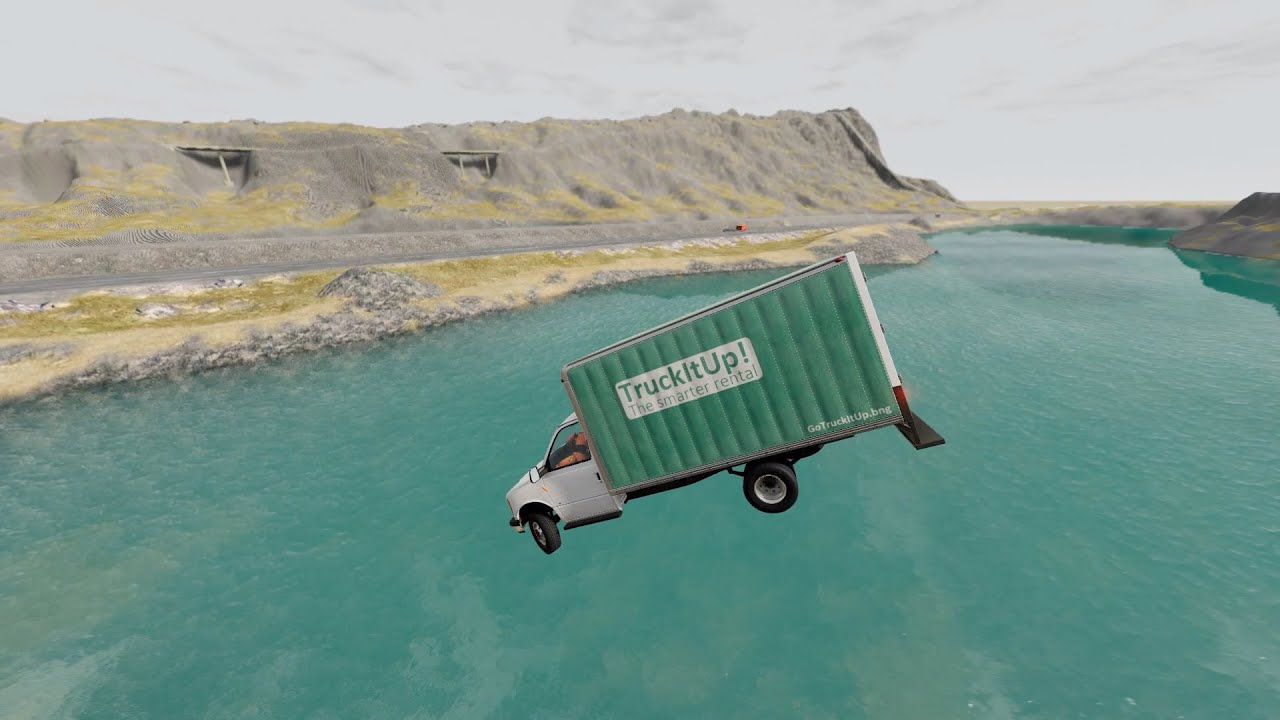 Автомобиль против бассейна: Прыжок с холма | BeamNG Drive