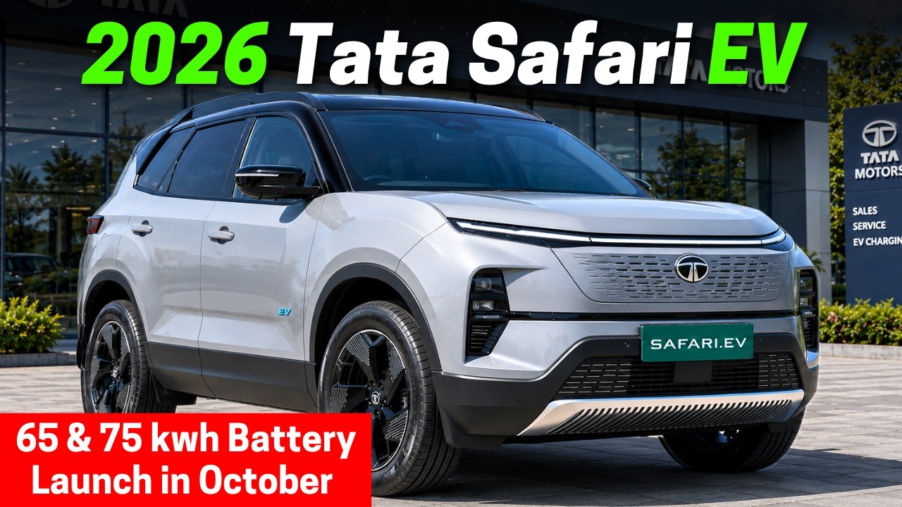 2026 Tata Safari EV First Look is Here, 75 kwh Battery with QWD Confirmed and Launch in October