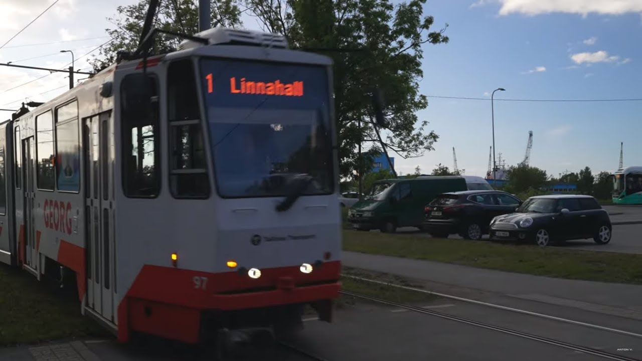 Estonia, Tallinn, tram 1 ride from SITSI to Linnahall