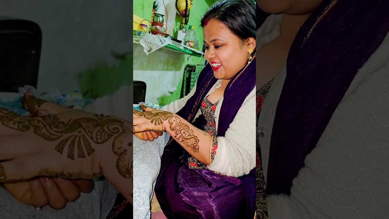 Mehndi ki taiyari or masti 