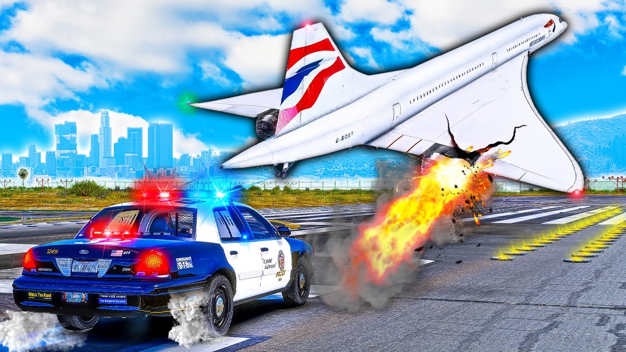 Police CHASE Stolen Concorde in GTA 5!