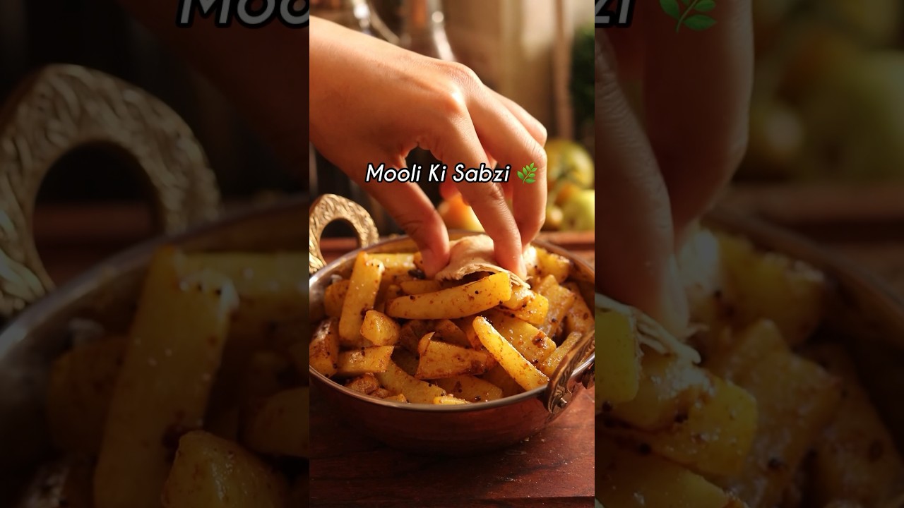 *PAHADI* Mooli ki Sabzi 😋 #food #indianfood #indianrecipes #ashortaday #pahadi