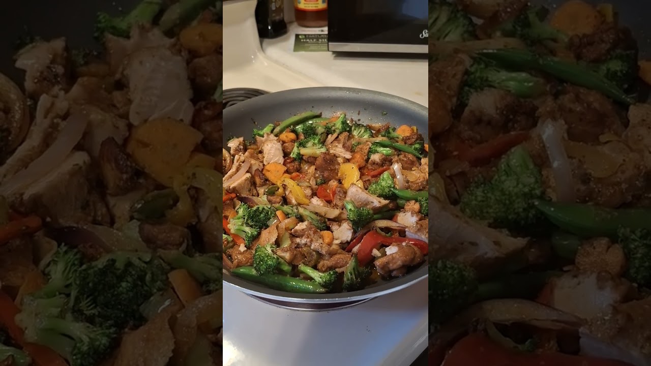 First item I share cooking, chicken stir fry 