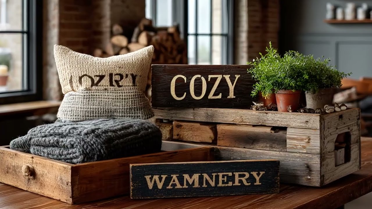 Уютные идеи для зимнего декора в стиле деревенского дома своими руками | Винтажный зимний декор в...