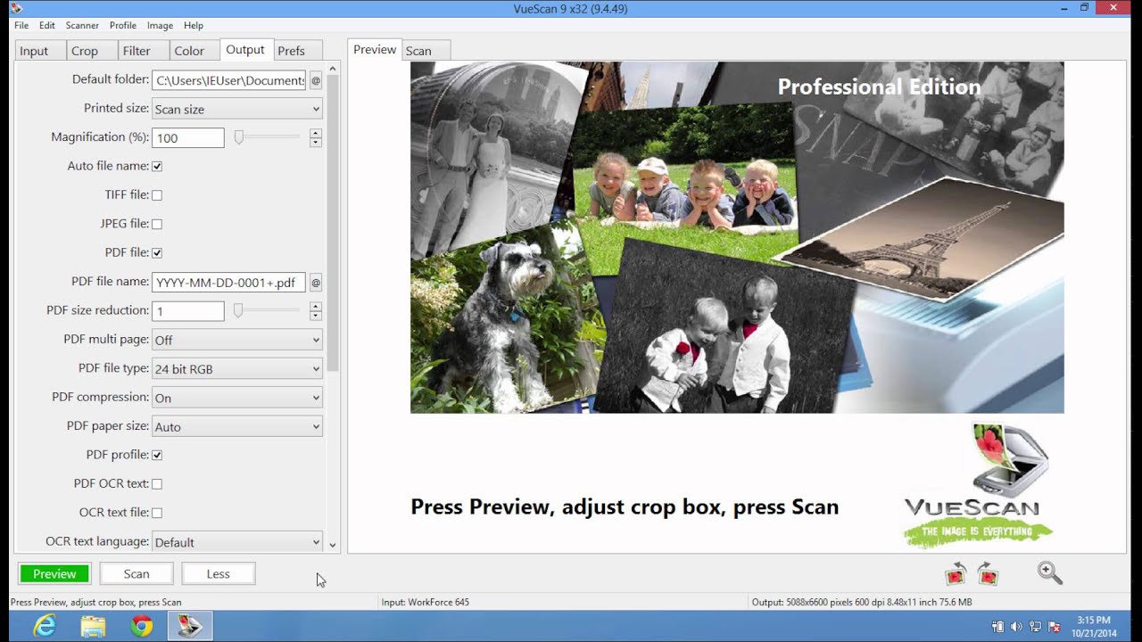 How to scan OCR text files with VueScan