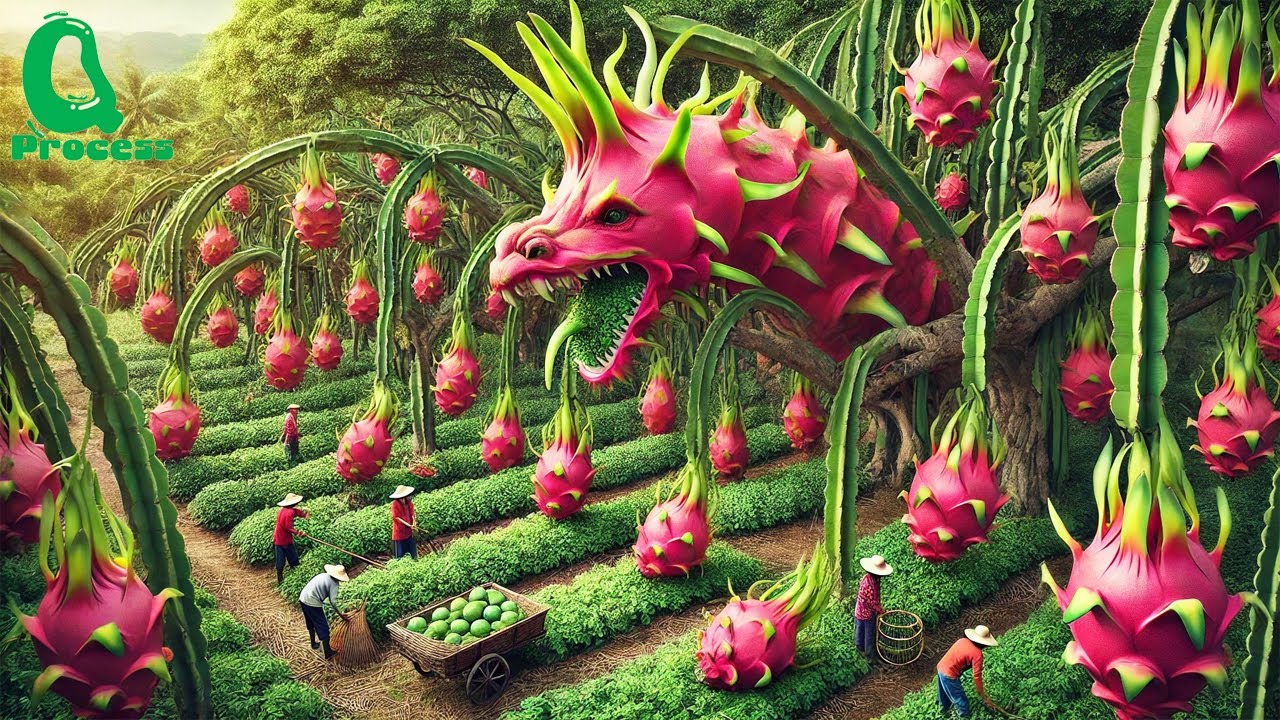 How ASIA is Harvesting Millions of DRAGON FRUITS | An Awesome Tradition of Asian Agricultural Farms