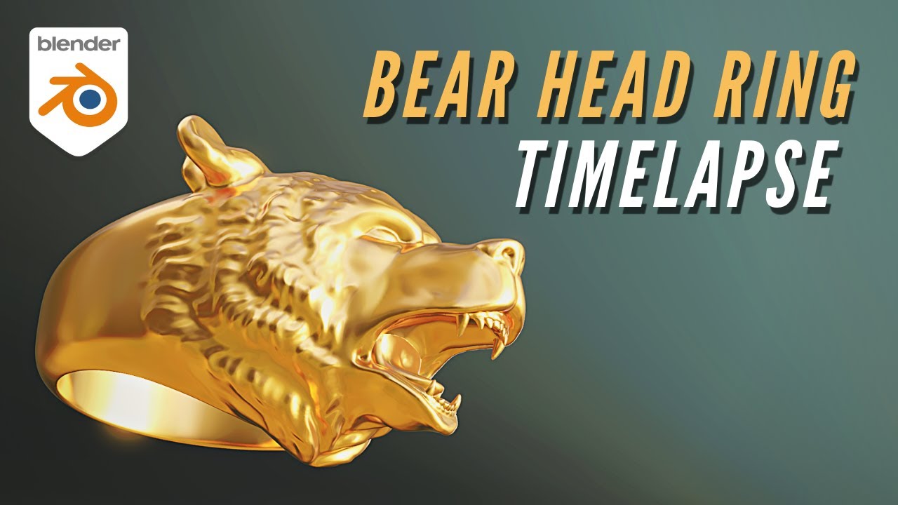 Bear Head Ring - Blender Sculpting Timelapse
