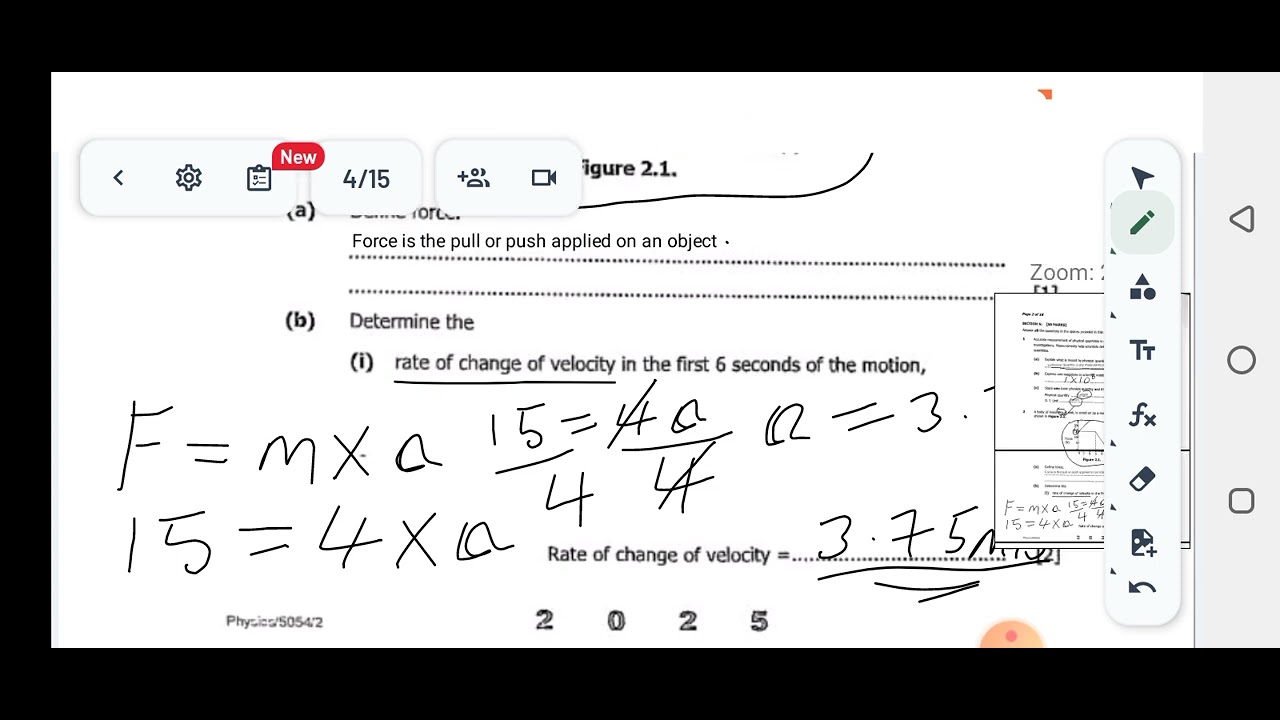 2025 gce pure physics paper 2 Question 2 solution.(Force Question answered)