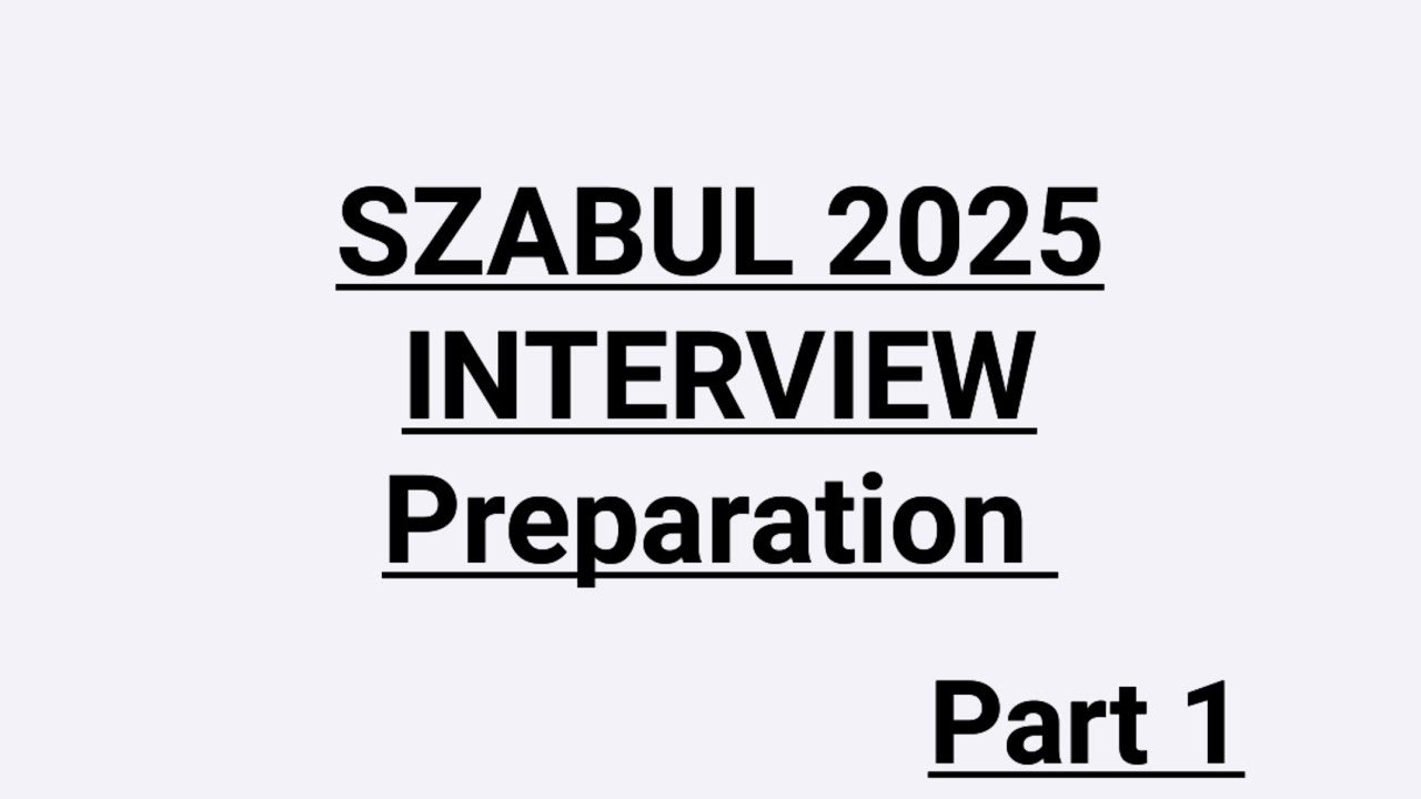 Szabul Interview Preparation 2025 |Admission 2025 | Aggregation