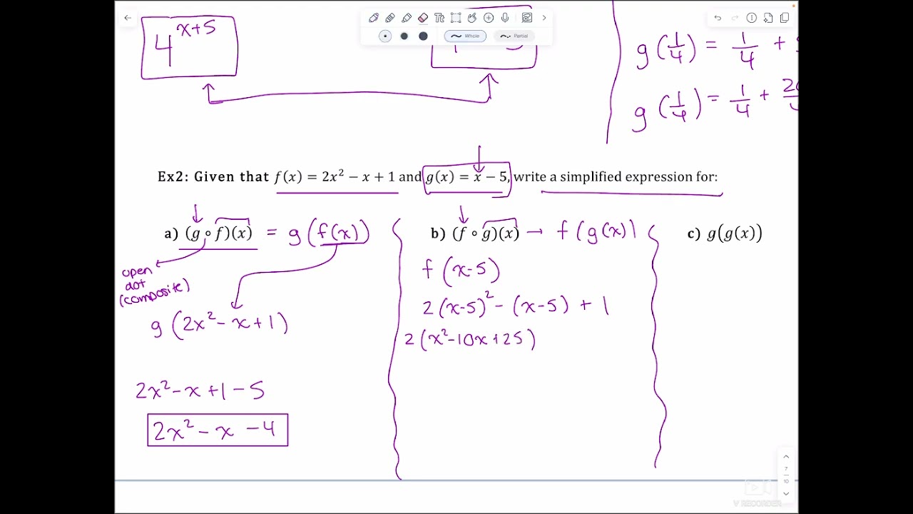 Chapter 10: Lesson 3- Equations of Composite Functions 