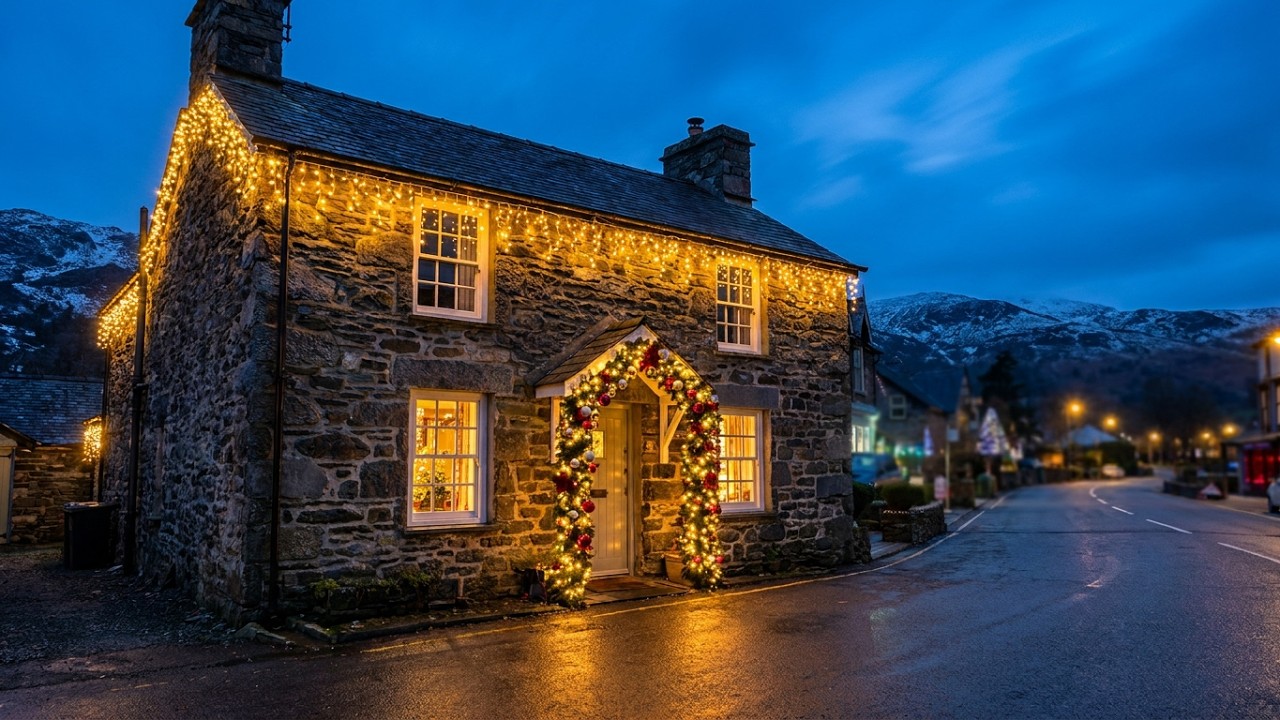 Rural Wales in Winter | Quiet Dusk December Walk Through Beddgelert Village
