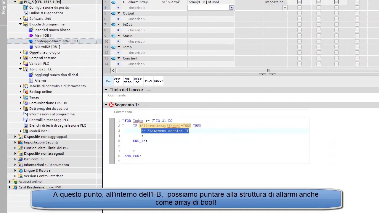 Programmazione S7-1200 ed S7-1500: Costrutto AT
